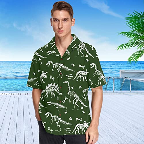 visesunny Hawaiian Shirt for Men Cute Frog Animal Print Short Sleeve Beach Summer Casual Button Down Aloha Shirt Quick Dry