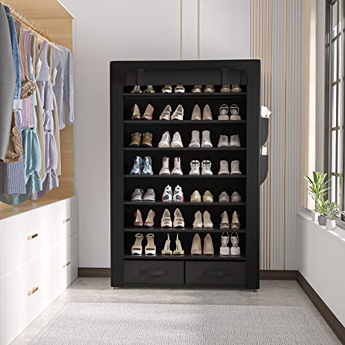 OYREL Tall Shoe Rack Dustproof Cabinet Large Capacity 8 Tier Shoe Organizer,32-40 Pairs of Shoes