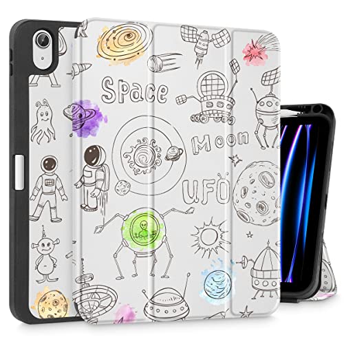 Tuiklol Case for iPad Air 6th Generation 11inch 2024 / iPad Air 10.9 inch 5th 4th Gen 2022 2020 Release with Pencil Holder, Slim Protective Auto Sleep/Wake Trifold Stand Tablet Cover,Leopard