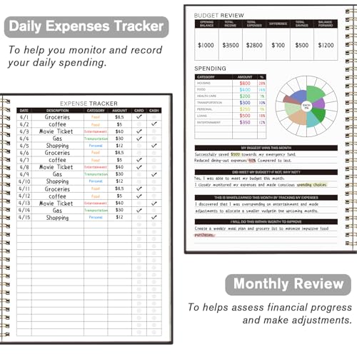 Budget Planner - Monthly Budget Book 2024 with Expense & Bill Tracker - Undated 12 Month Financial Planner/Account Book calendar organizer to Take Control of Your Money