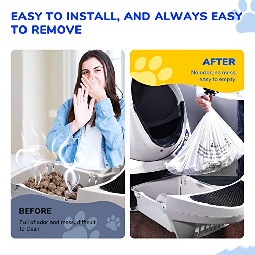 Bilibara Litter Box Liner Bag Compatible with Cat litter Box 3 and 4, 60 Pack - Extra Thick Waste Bags for Self-Cleaning Pet Kitty Litter Box Drawer Liners, 9-11 Gallons Home/Kitchen Trash Bags
