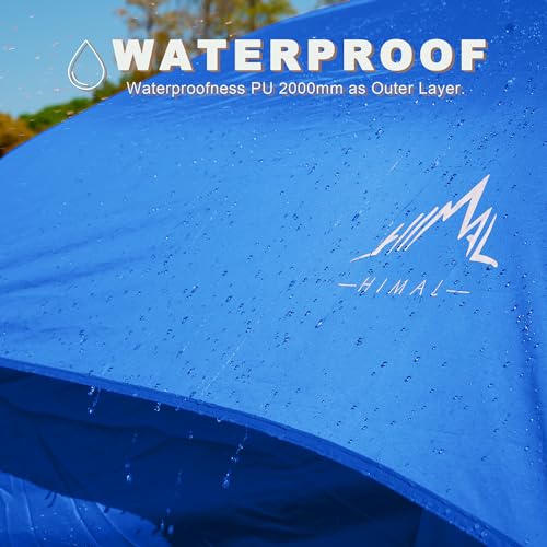 UNIHIMAL Tents for Camping, Waterproof 10 Person Family Tent with Double Layer & 4 Large Mesh Windows, Weather Resistant Easy Setup 2 Room Big Tent for Music Festival, Parties, 18 X 9 X 6.8Ft(Blue)