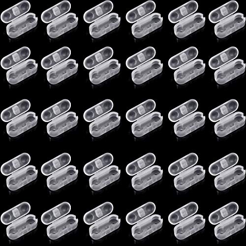 BBTO 30 Pack Chain Connectors, 4.5mm Ball Cord Chain Clips, Plastic Roller Shade Beaded Connector for Vertical Roman Roller Blind Window Replacement/Repair(Transparent)