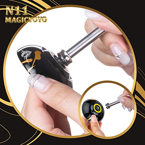 MAGICYOYO Dual Purpose Yoyos - N11 Professional Unresponsive Yoyo and K2 Responsive Yoyo, Black Golden Alloy YoYo & Blue Pink Yellow Plastic Yoyo with 2 Bags,12 Yoyo Strings, Responsive Bearings Kit