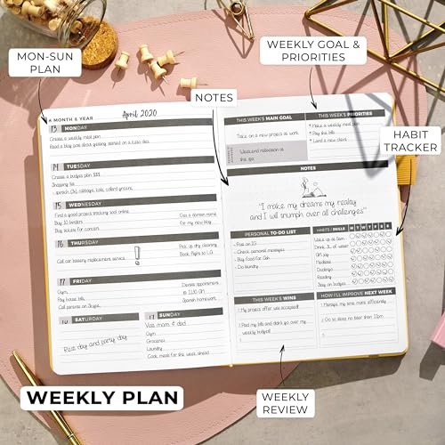 Clever Fox Planner – Undated Weekly & Monthly Planner for Productivity, Time Management & Goals – Organizer Journal – A5 (Peach Pink)