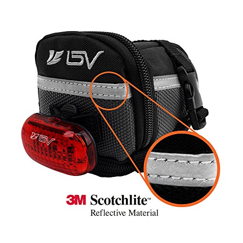 BV Bicycle Strap-On Saddle Bag with perfect Size I With reflective for a Safety ride I Seat Bag, Cycling Bag - Bike Bag for all our essentials, bike bags for bicycles, bike seat bag