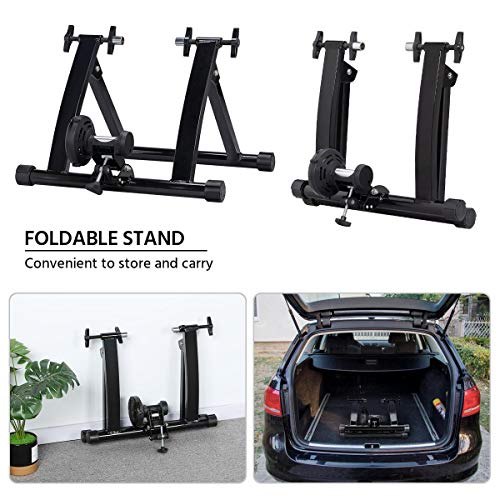 Yaheetech Bike Trainer Stationary Bike Stand Magnetic Bike Trainer Stand for Indoor Riding Premium Steel Bicycle Trainer Accessories Fits for 26in-28in, 700C Wheels