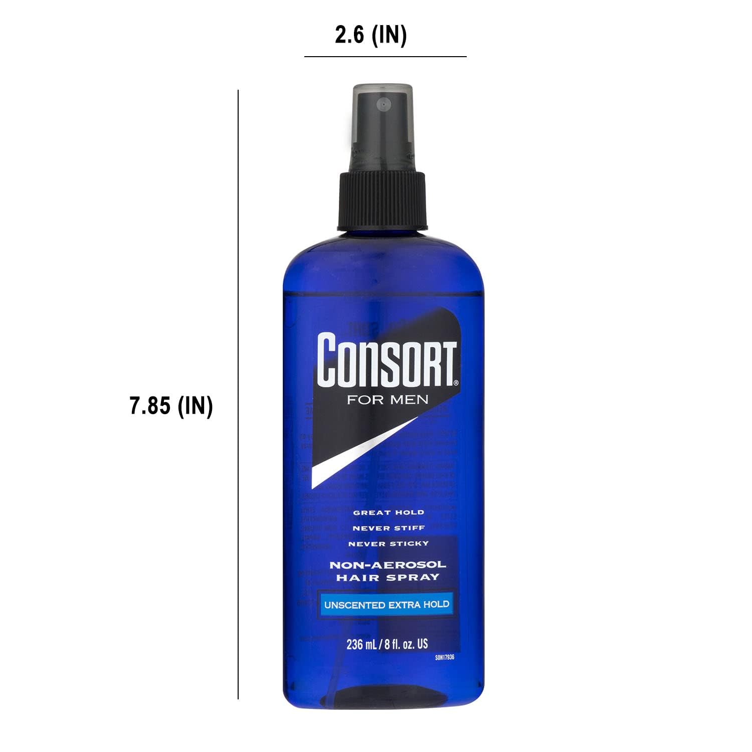 Consort Hair Spray for Men, Extra Hold, Unscented, Non-Aerosol - 8 oz(Pack of 4)