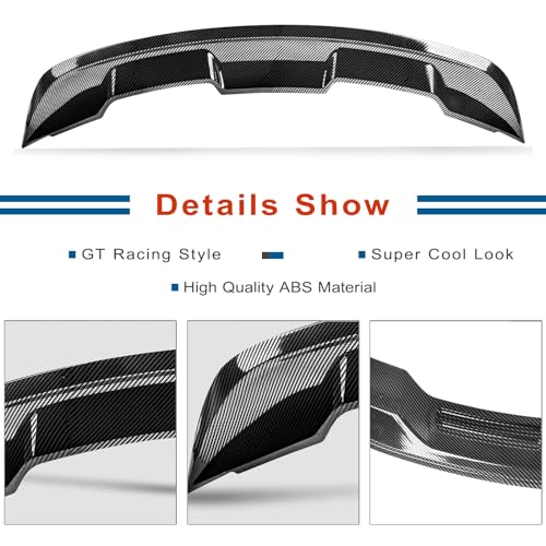 AAriguthel 2015-2023 Mustang Ecoboost Spoiler Compatible with Mustang V6/V8/Shelby/GT/EcoBoost Coupe 2 Door Models GT 350 GT500 Style ABS Trunk Rear Spoiler Wing