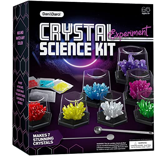 Dan&Darci Crystal Growing Kit for Kids - Science Experiments Gifts for Boys & Girls Ages 8-14 Year Old - Toys Teen Age Boy/Girl Arts & Crafts Kits - Cool Projects Ideas 8 9 10 11 12 Yr Olds