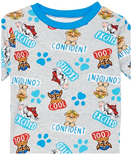 Nickelodeon Boys' Paw Patrol 6-Piece Snug-fit Cotton Pajama Set, Soft & Cute for Kids, Grey/Red/Blue, 2