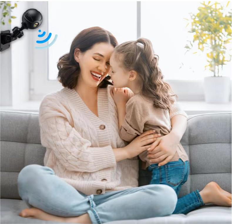 Hidden Spy Camera Indoor Outdoor Wireless WiFi Cameras,Home Security Mini Body Small Camera Micro Nanny Cam,Pet Dog Babysitter Home security Camera,Room No Need Wifi Camera Compatible with Android