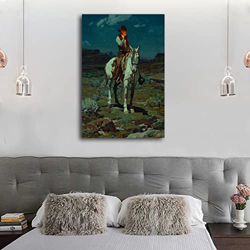 Midnight Cowboy Old Country Western Canvas Art Poster And Wall Art Picture Print Modern Family Bedroom Decor Posters 08x12inch(20x30cm)