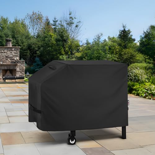 Unicook 28 Inch Griddle Cover for Blackstone and Nexgrill Cooking Station, Outdoor Flat Top BBQ Grill Cover with Sealed Seam, Heavy Duty Waterproof Fade Resistant, Black