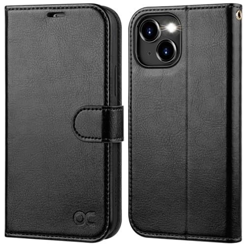 OCASE Compatible with iPhone 15 Plus Wallet Case, PU Leather Flip Folio Case with Card Holders RFID Blocking Kickstand [Shockproof TPU Inner Shell] Phone Cover 6.7 Inch 2023, Spliced Blue