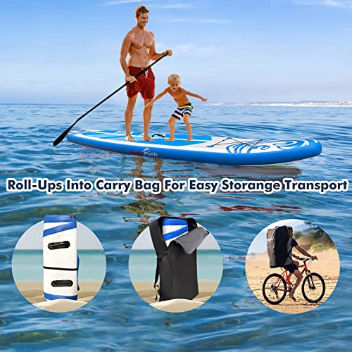 Peakpath Inflatable Stand Up Paddle Board (6''Thick) with Premium SUP Accessories&Bag,Bottom Fin for Paddling,Surf Control,Non-Slip Deck,Leash,Paddle and Two-way Hand Pump| Youth & Adult Standing Boat