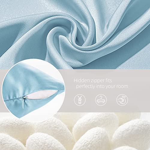 Silk Pillow Cases 2 Pack Mulberry Silk Pillow Cases Soft Breathable Both Sided Natural Silk Pillowcase with Zipper Beauty Sleep Silk Pillow Cases for Gift(King,Green)