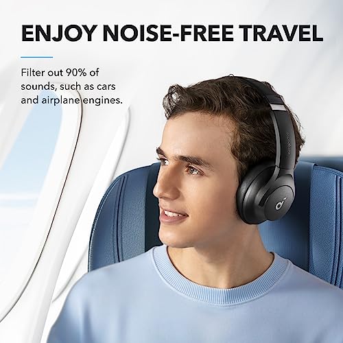 Soundcore by Anker Q20i Hybrid Active Noise Cancelling Headphones, Wireless Over-Ear Bluetooth, 40H Long ANC Playtime, Hi-Res Audio, Big Bass, Customize via an App, Transparency Mode