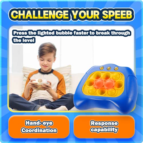 SIENBOR Quick Push Game Console ,4 Modes Games, A Toy Game Machine That Exercises Reaction Ability and Improves Concentration |Teens Boys & Girls Ages 3-12 Years Old & Up (Blue)