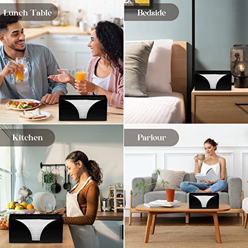 Paper Towel Dispenser Countertop Black Acrylic Paper Towel Holder for Bathroom Folded Paper Towel Dispenser Clear Trifold Napkin Holder for Z-fold, C-fold, MultiFold Trifold - Home Kitchen