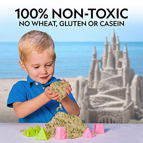 NATIONAL GEOGRAPHIC 6 Lb. Play Sand Combo Pack - 2 Lbs. Each of Blue, Purple and Natural Sand with Castle Molds - A Fun No Mess Sensory Activity, Kids Fake Sand Play Set (Amazon Exclusive)