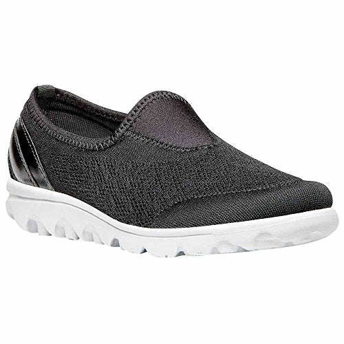 Propét Women TravelActiv Slip-On Sneaker, Silver, 9.5 Wide