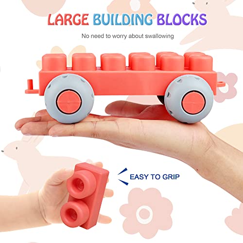 ROHSCE Soft Building Blocks for Toddler, Blocks for Kids 6 Months and up, Large Creative Stacking Blocks 20 PCS STEM Blocks, Toddler Stacking Toy Gifts Colorful Soft Block Sets