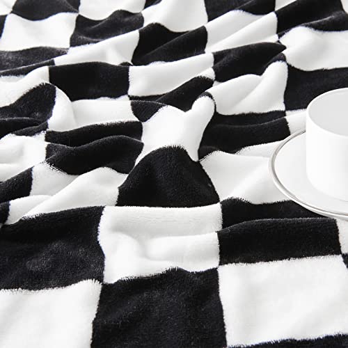 SOCHOW Checkered Flannel Throw Blanket, Soft Cozy Checkerboard Grid Pattern Fleece Blanket for Couch Bed Sofa, Sage Green 60 x 80 Inches