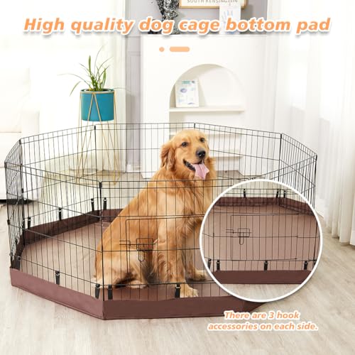 PJYuCien Dog Playpen Mesh Top Cover, Fits 24 Inch 8 Panels Regular Octagon Metal Exercise Pet Playpen, Adhesive Tape Connections, Blue (Note: Cover Only, Playpen Not Included !!!)…