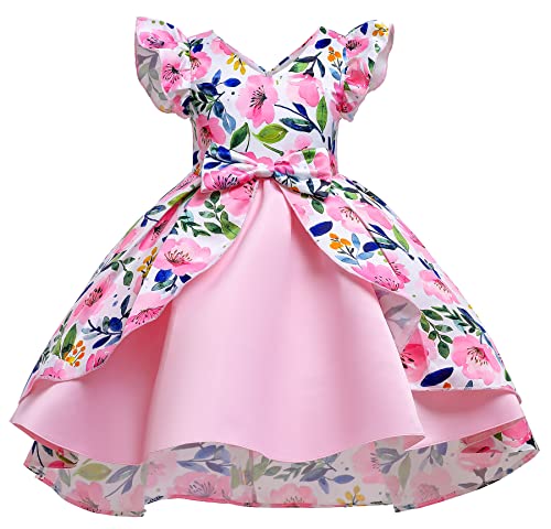 Princess Girls Christmas Dress 3T Wedding Pageant Holiday Easter Midi Toddler Formal Dresses (8310 Yellow,110)