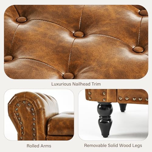 Furnimart Storage Ottoman Bench for Queen Size Bed, Faux Fur Upholstered Storage Bench Accent Bench with Rolled Arms for Bedroom,Living Room, Entryway, 2.5Cubic Feet