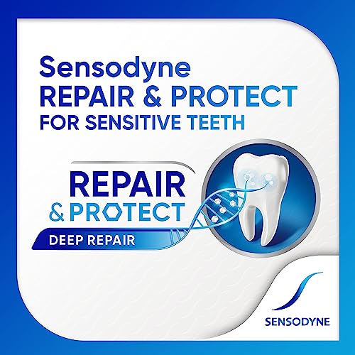 Sensodyne Repair and Protect Whitening Toothpaste, Toothpaste for Sensitive Teeth and Cavity Prevention, 3.4 oz (Pack of 2)