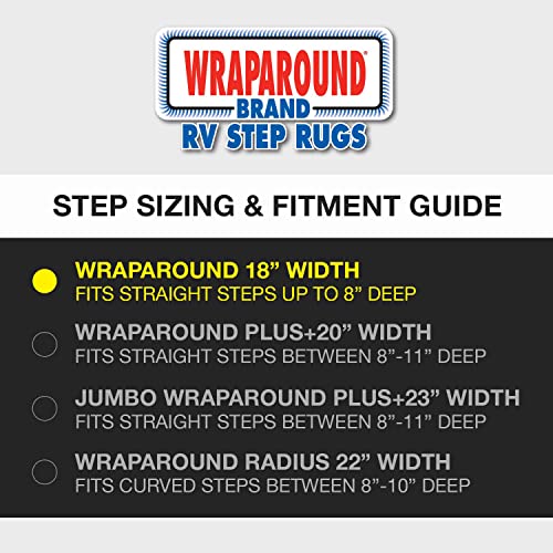 Prest-O-Fit 2-1042 Wraparound RV Step Rug Black 18 in. Wide