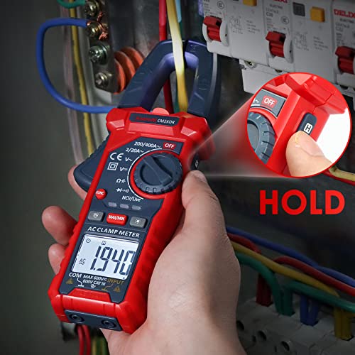 AstroAI Digital Clamp Meter Multimeter 2000 Counts Amp Voltage Tester Auto-ranging with AC/DC Voltage, AC Current, Resistance, Capacitance, Continuity, Live Wire Test, Non-Contact Voltage Detection