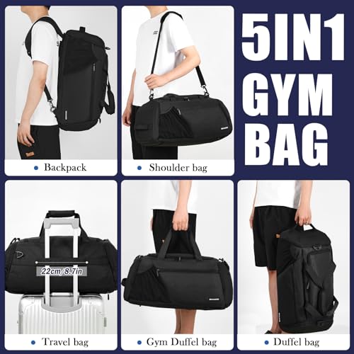 BECOJADDE Gym Bag for Men Women, 45L Large Gym Backpack Multiple Pockets Sport Duffle Bags with Shoe & Wet Compartment for Workout Travel Weekend Overnight, Green