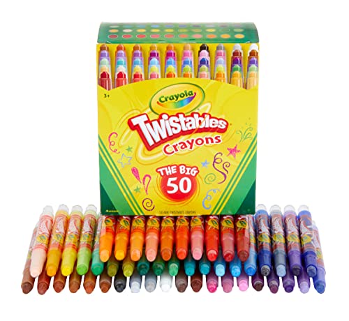 Crayola Mini Twistables Crayons (50ct), Kids Art Supplies for Back to School, Coloring Set, Toddler Crayons for Coloring Books