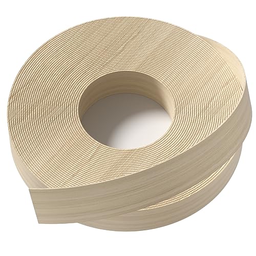 Birch Plywood Veneer Roll Wood Veneer Edge Banding,7/8 inch*25ft Edge Banding, Iron on with Hot Melt Adhesive, Flexible Wood Tape Sanded to Perfection. Easy Application Wood Edging