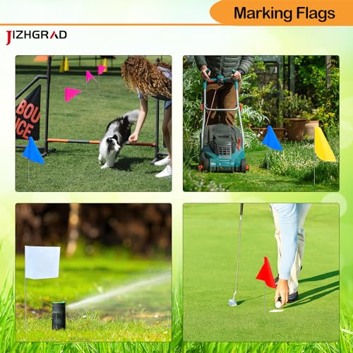 JIZHGRAD Blue Marking Flags, 20 Pack Marker Flags, 15x4x5 Inch Lawn Flags, Boundary Flags Dog Training Flags for Yard Flags, Invisible Fence Flags, Survey Flags, Landscape Flags, Sprinkler Flags,