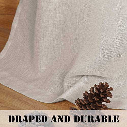 H.VERSAILTEX Linen Curtains Linen Blended Curtains Tab Top Window Treatments Panels Drapes for Living Room Bedroom, Elegant Energy Efficient Light Filtering Curtains (Set of 2, 52" x 96", Stone Blue)