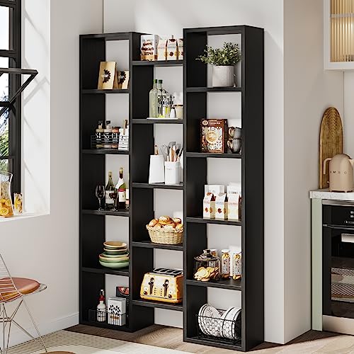 LIEELE Tree 14 Cube Bookshelf Bookcase,Black