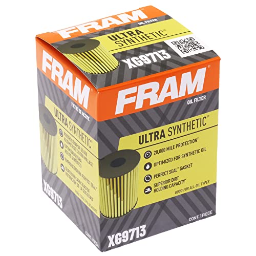 FRAM Ultra Synthetic Automotive Replacement Oil Filter, Designed for Synthetic Oil Changes Lasting up to 20k Miles, XG9713 with SureGrip (Pack of 1)