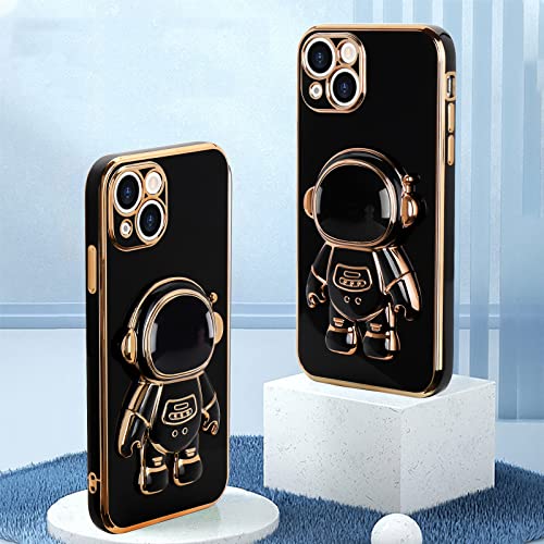 Pepmune for iPhone 15 Case, Cute 3D Astronaut Stand with [2 Screen Protector] [Camera Protection] Kickstand Shockproof Bling Silicone Soft Cover for Apple iPhone 15 Phone Case, Blue
