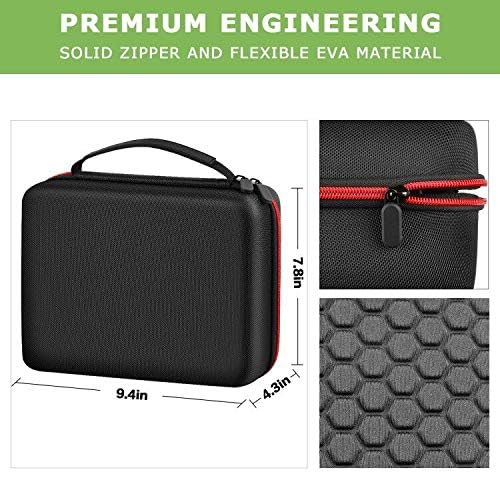 ALKOO Case Compatible with Canon SELPHY CP1500/CP1300/ CP1200 Wireless Compact Photo Printer and Color Ink and Paper Set/Battery- Organizer Storage Bag Only (Black)