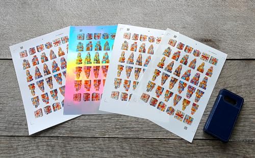 Stickers Pack (Over 150 Stickers) Shiny Colourful Gems in Golden Charms Vintage Styled Small Vinyl Stickers White Holographic Transparent