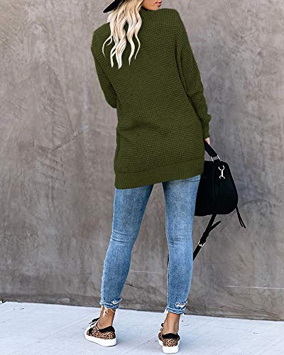 Saodimallsu Womens Loose Open Front Cardigan Long Sleeve Casual Lightweight Soft Knit Sweaters Coat with Pockets (Medium, Apricot)