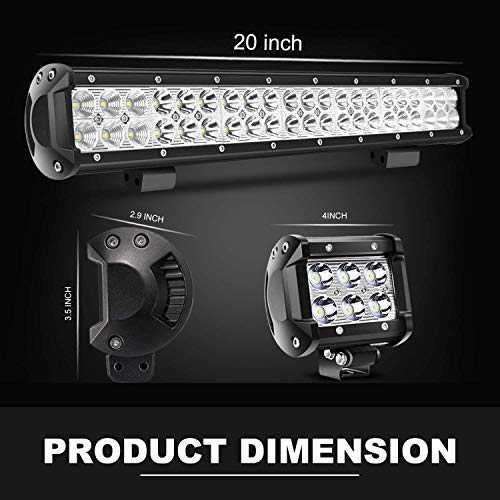 22Inch LED Light Bar Triple Row 306W+2PCS 4Inch Led Fog Lights Work Lights Pods+Wiring for Driving Fog Lamp Marine Boat Am Defender UTV ATV,2 Years Warranty