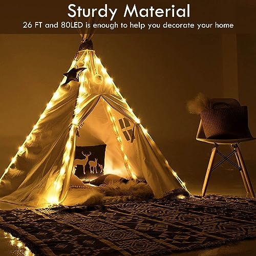 2 Pack Fairy Lights Battery Operated with Remote Control Timer, LED String Lights Outdoor Indoor, 8 Mode Twinkle Lights for Christmas Party Wedding Birthday Bedroom Décor (Warm White)