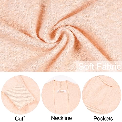 Women's Long Casual Cardigan Long Sleeve with Pockets Front Open Cardigan for Women Apricot