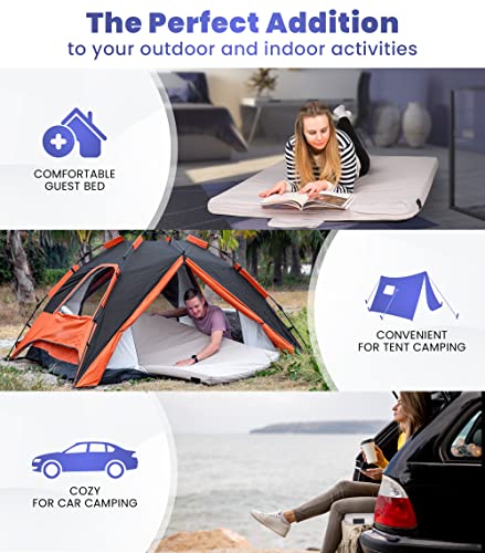 Matrix Cell Memory Foam Camping Mattress Pad - CertiPUR-US Roll Up Mattress - Car Foldable Floor Mat for Adults - Sleeping Pad Guest Bed - Portable Travel Cot Pad - Camp Bed Roll