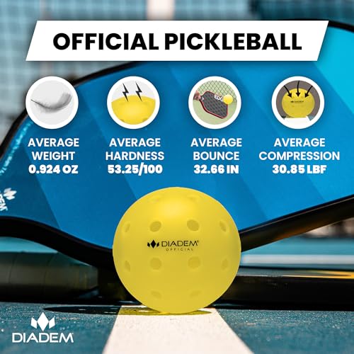 Diadem Official Pickleballs for Outdoor Play, USA Pickleball Approved for All Skill Levels